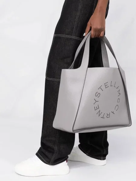 Geantă shopper Stella Mccartney cu autograf gri