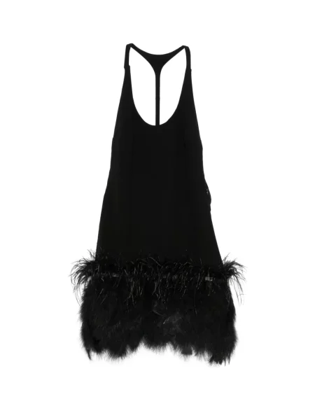 Rochie mini Vestiaire D'un Oiseau Libre cu pene negru