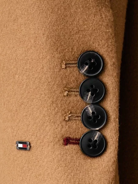 Tommy Hilfiger елегантно палто дамско с вълна бежово