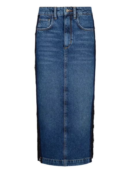 Spódnica jeansowa Liu Jo koronkowa niebieska