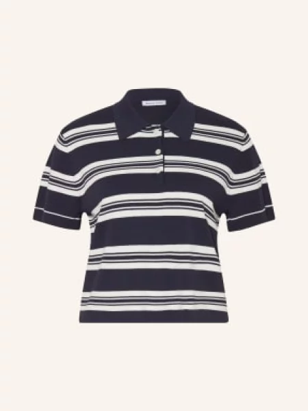 Mrs & Hugs Dzianinowa Koszulka Polo blau białe