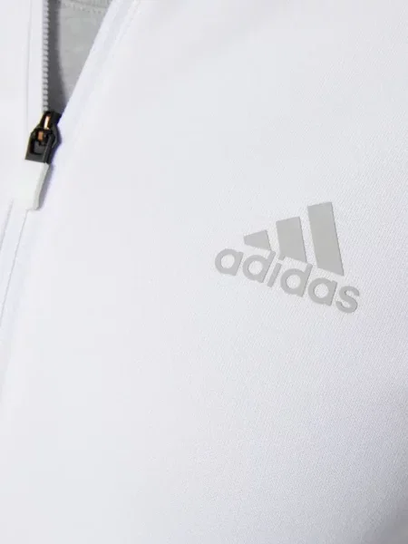 Legginsy Adidas do biegania z nadrukiem z dekoltem w serek czerwone