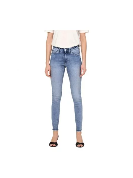 Only Jeansy Skinny blau niebieskie
