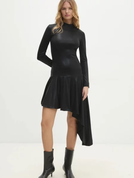 Answear Lab sukienka mini rozkloszowana czarny