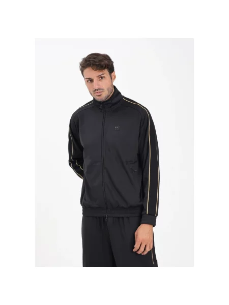 Emporio Armani Bluzy Mężczyzna S Bluza dresowa z taśmami na rękawach czarny