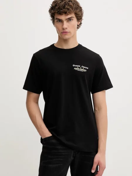 Tričko Guess Jeans s potiskem černá