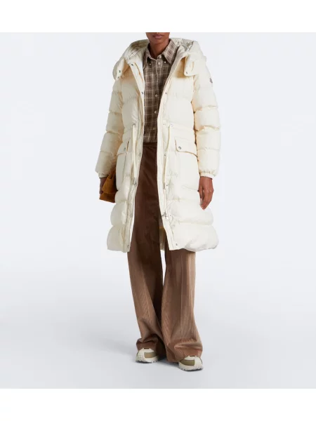 Palton Moncler cu glugă alb
