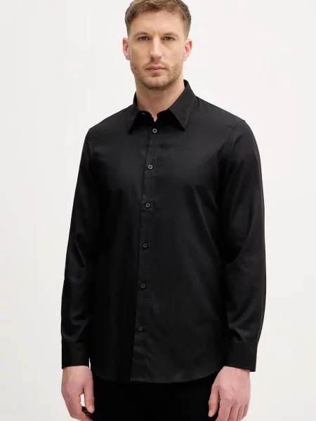 Armani Exchange cămașă pentru bărbați din negru