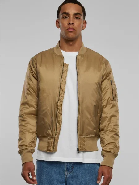 Basic Bomber Jacket Beige μπεζ