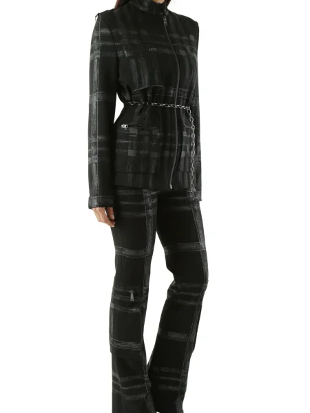 Pantaloni în carouri Richmond X în carouri negru