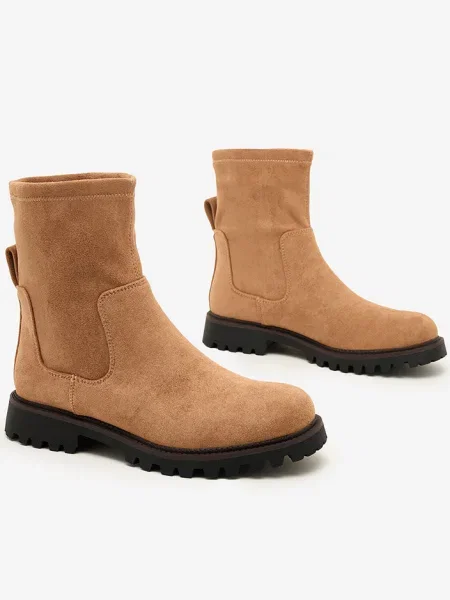 Botine Resti din piele de căprioară negru