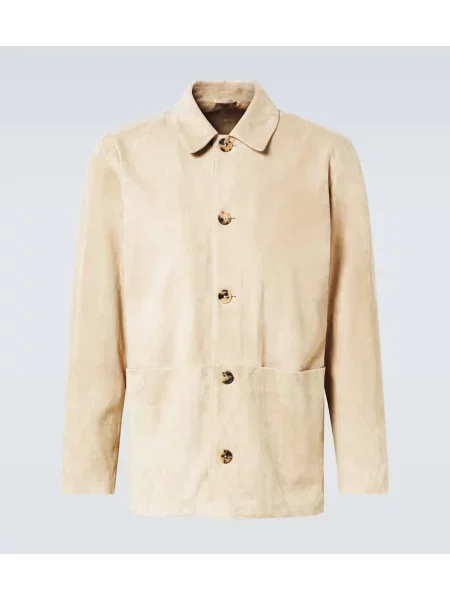 Geacă Saman Amel din piele de căprioară bej