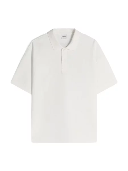 Bershka Majica INTERLOCK off-bela bela