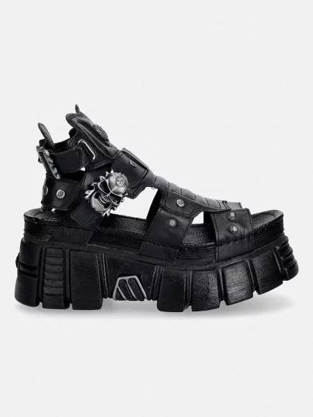 New Rock босоніжки шкіряні LUXOR NEGROTOWER NEGRO + LATERAL + ENT.