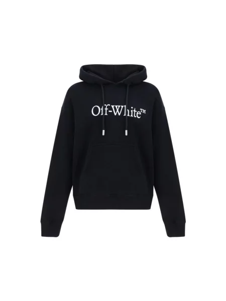 Bluza z kapturem Off-white z kapturem z nadrukiem biała