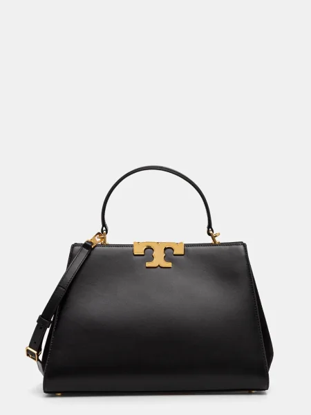 Usnjena torbica Tory Burch Eleanor črna