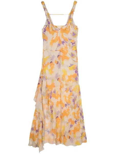 Rochie Patrizia Pepe cu model floral cu imagine de costum portocaliu