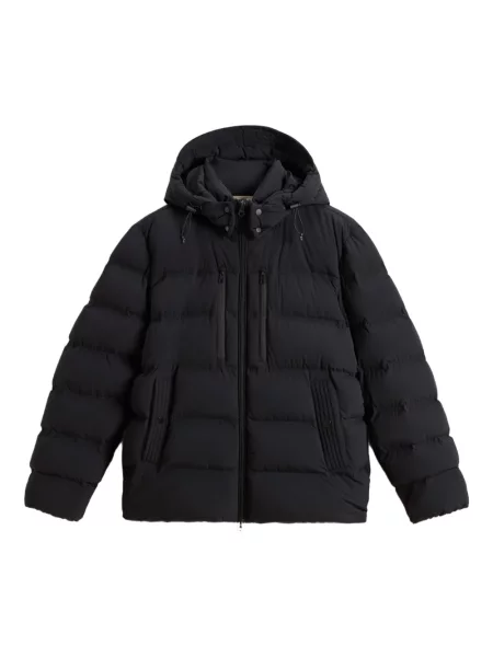 Geacă cu puf Woolrich cu glugă stretch negru