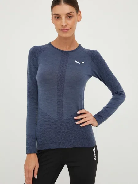 Salewa Функционална блуза с дълги ръкави Zebru синьо