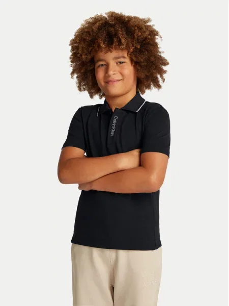 Calvin Klein Jeans Polo Embro Logo μαύρο