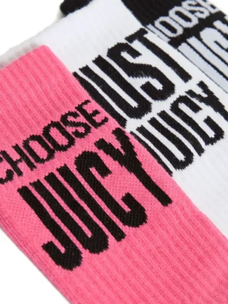 Жакардови чорапи Juicy Couture с автограф черно