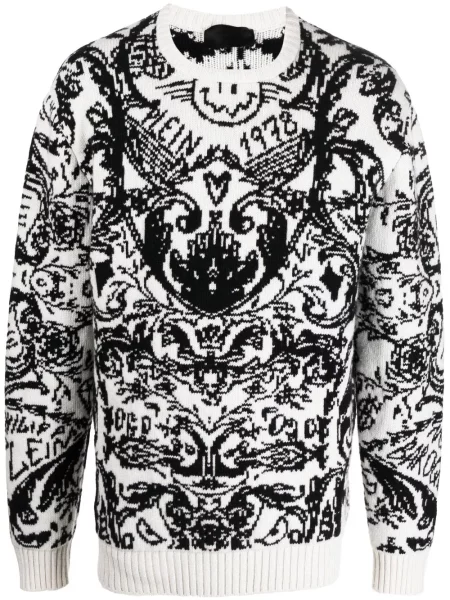 Pulover Philipp Plein tricotate alb
