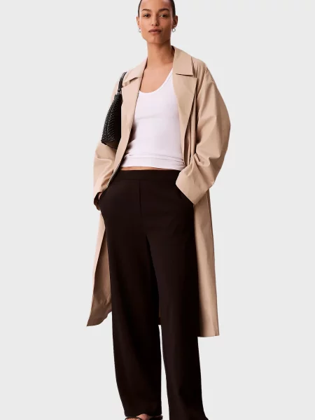 Брюки Calvin Klein из крепа черные