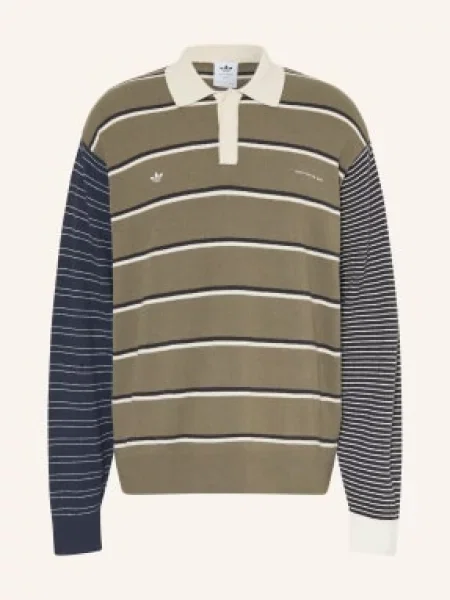 Adidas Originals Pletené Polo Tričko olivová / krémová černá