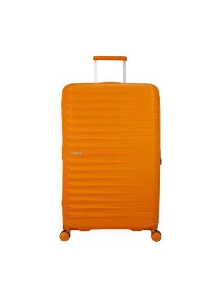 Lniana walizka American Tourister pomarańczowa