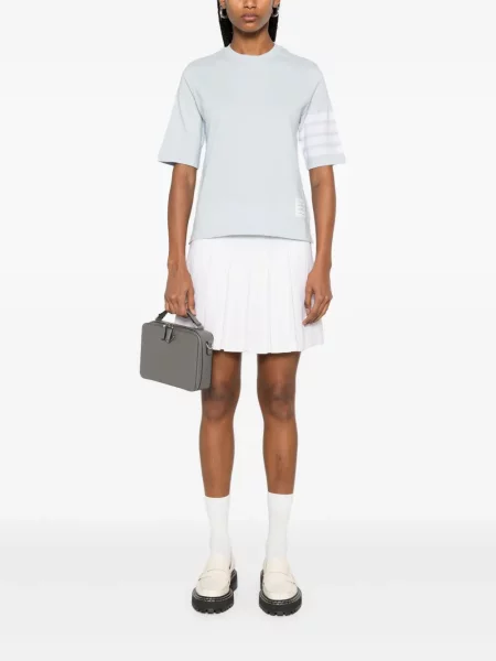 Tricou Thom Browne cu dungi din jerseu albastru