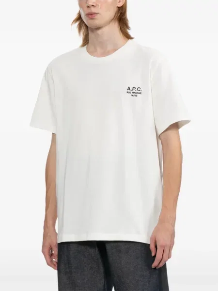 Scurt tricou A.p.c. cu broderie alb