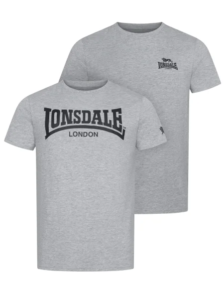 LONSDALE Tricou Piddinghoe gri amestecat negru