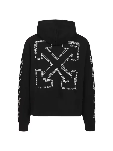 Hoodie Off-white με σχέδιο λευκό