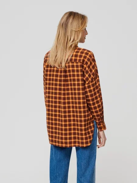 Картата сорочка oversize різнобарвний