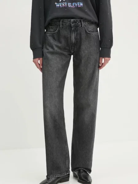 Pepe Jeans jeansi LOOSE ST JEANS LW NICKY femei high waist gri