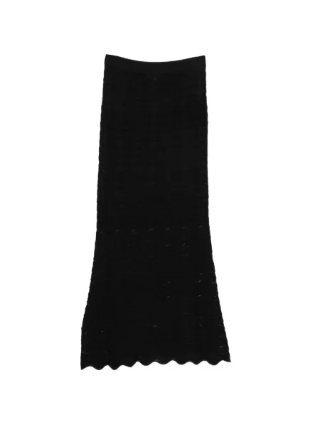 Fusta maxi D.exterior tricotate negru