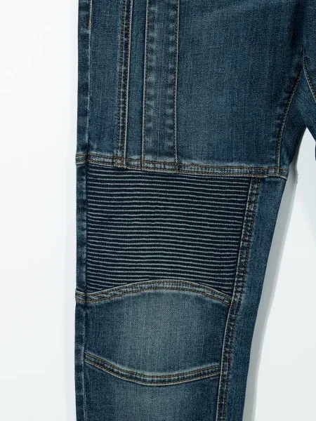 Jeansy straight leg dziecięce Balmain niebieskie