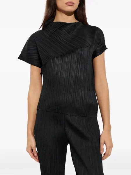 Ασύμμετρος τοπ Pleats Please Issey Miyake μαύρο