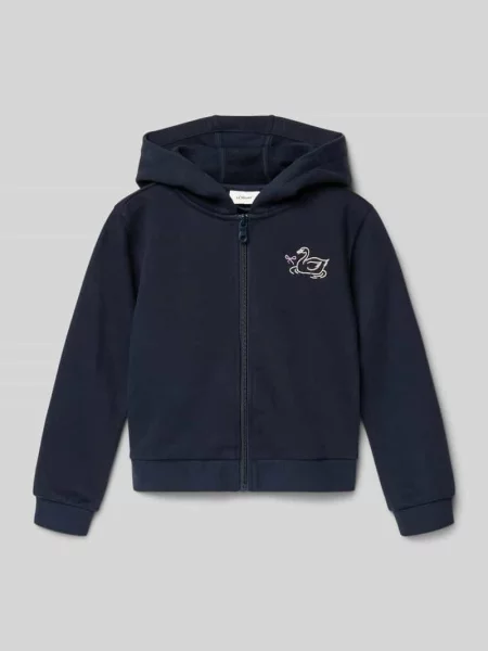 Bluza rozpinana o kroju regular fit z mieszanki bawełny S.oliver Red Label granatowa