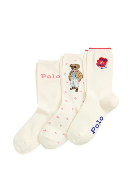 Ριγέ δερμάτινος κάλτσες Polo Ralph Lauren με κορδόνι μαύρο