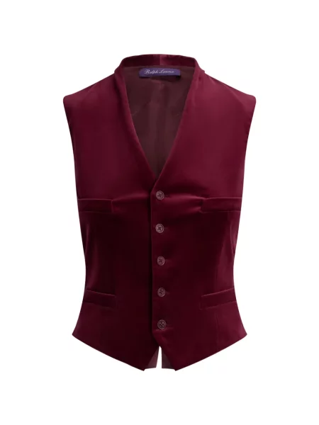 Vestă Ralph Lauren Collection de catifea roșu