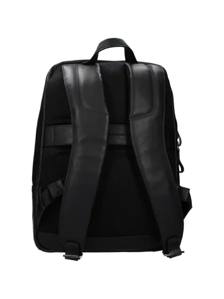 Rucsac Piquadro din piele cu autograf negru