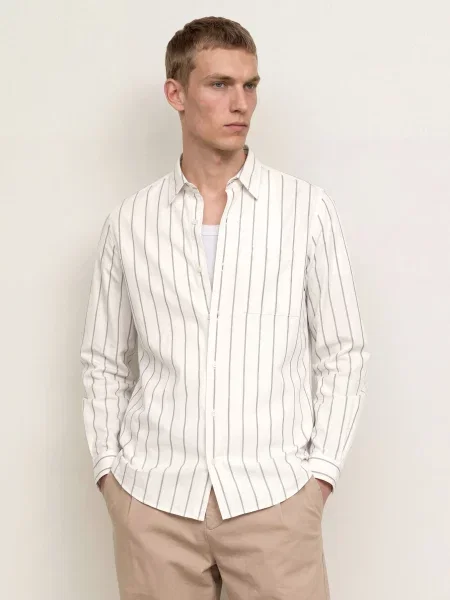 Paul Oxfordská Košile Typu Regular Fit krémová / olivová