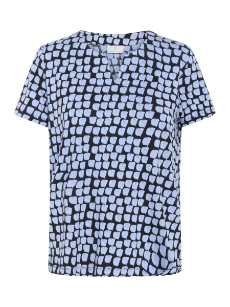 Kaffe Tricou Bella albastru pastel / albastru deschis negru