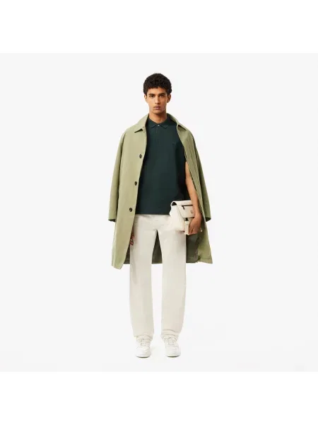 Lacoste Elegancka Koszula Polo Paris Z Elastycznej Bawełny zielona
