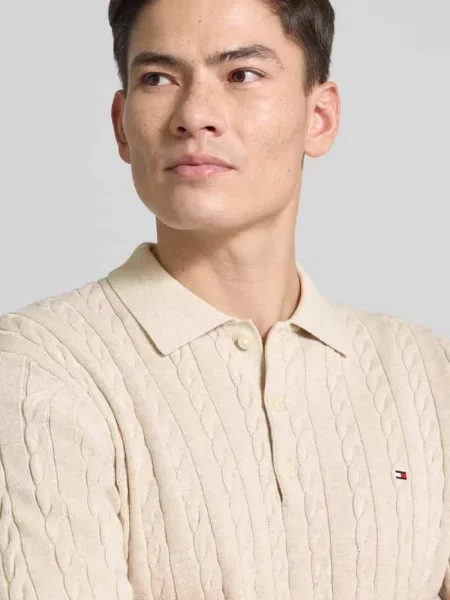 Regular Fit sweter dzianinowy z czystej bawełny Tommy Hilfiger biały