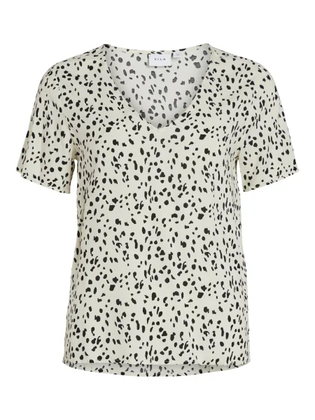 VILA Bluză PAYA bej negru