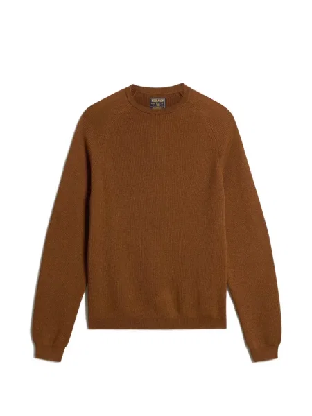 Pulover Woolrich cu decolteu rotund maro