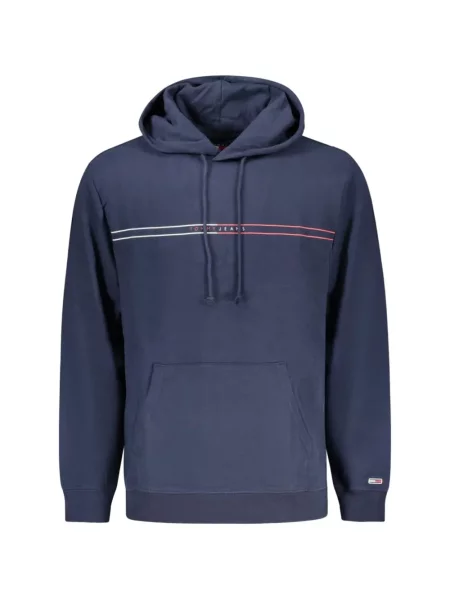 Hanorac cu glugă Tommy Hilfiger cu autograf albastru