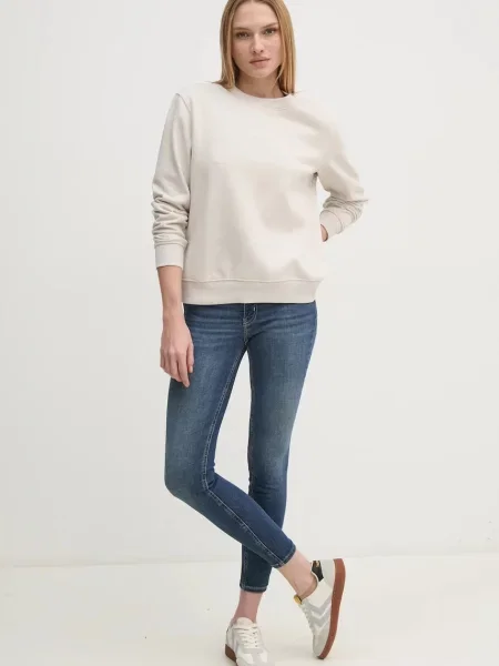 Bluza z nadrukiem Calvin Klein Jeans beżowa